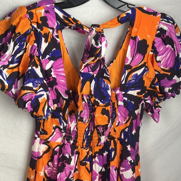 By anthropologie medium Vibrant Floral Dress with Tie Back - Picture 7 of 8
